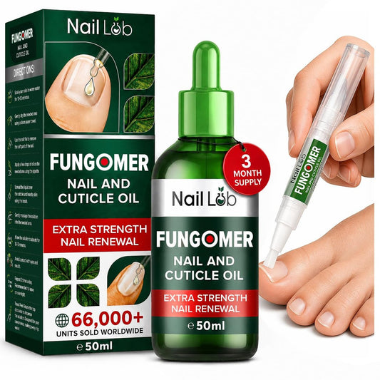 NAIL LAB Premium Nagelbehandlung für Zehennägel Extra Stark - 50ml - mit Teebaumöl, Nagelpflege für Fingernägel - inkl. kostenlosem 3ml Nagelpflegestift + Nagelfeile