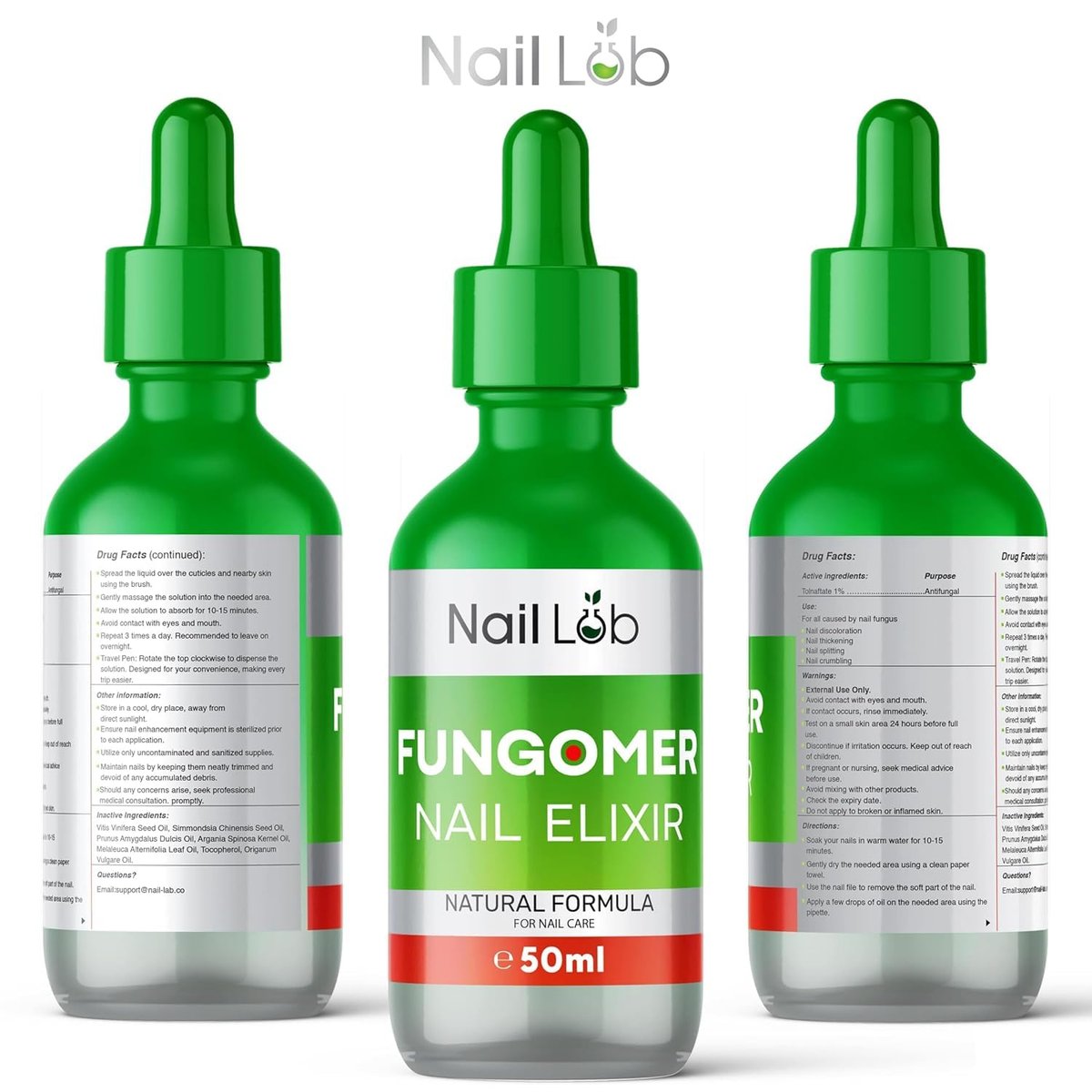 NAIL LAB Premium Nagelbehandlung für Zehennägel Extra Stark - 50ml - mit Teebaumöl, Nagelpflege für Fingernägel - inkl. kostenlosem 3ml Nagelpflegestift + Nagelfeile