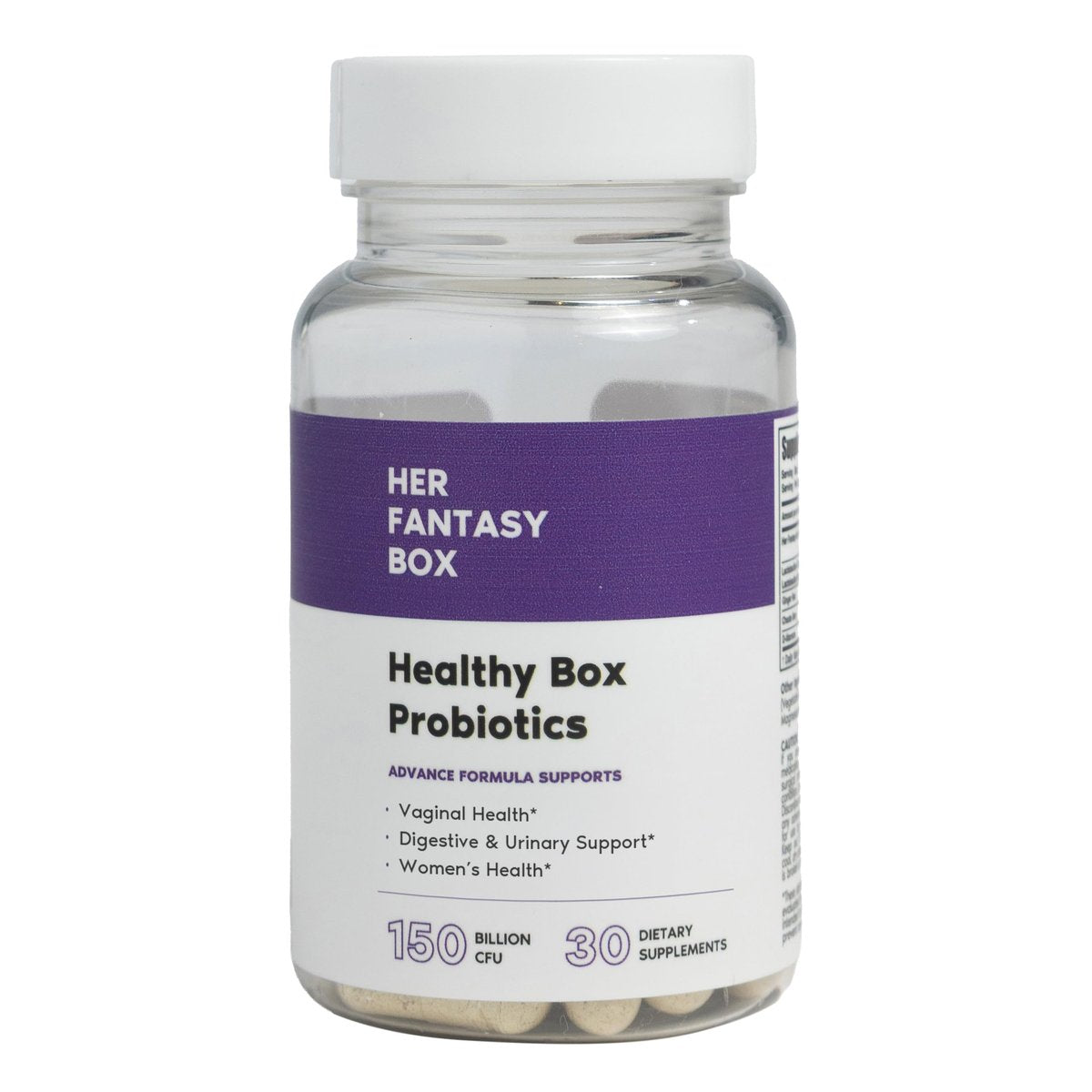 Her Fantasy Box Healthy Box – Vaginale Probiotika für Frauen mit Präbiotika, Lactobacillus-Komplex, Cranberry & D-Mannose für Hormonbalance, PMS-Linderung & feminine Gesundheit (30 Kapseln)