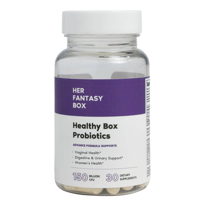 Her Fantasy Box Healthy Box – Vaginale Probiotika für Frauen mit Präbiotika, Lactobacillus-Komplex, Cranberry & D-Mannose für Hormonbalance, PMS-Linderung & feminine Gesundheit (30 Kapseln)