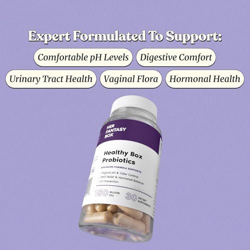 Her Fantasy Box Healthy Box – Vaginale Probiotika für Frauen mit Präbiotika, Lactobacillus-Komplex, Cranberry & D-Mannose für Hormonbalance, PMS-Linderung & feminine Gesundheit (30 Kapseln)