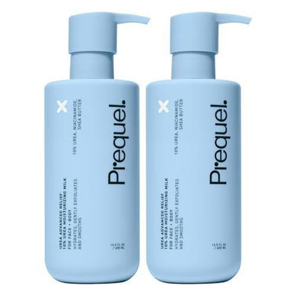 Prequel Skin Urea 10% Feuchtigkeitslotion für Gesicht & Körper, unparfümiert, pflegende Creme für extrem trockene & empfindliche Haut, 6,75 fl oz, 2er-Pack