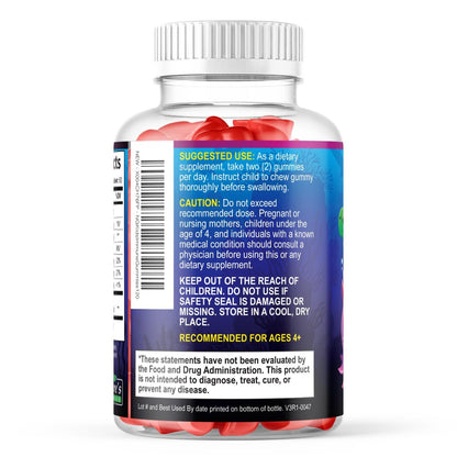 Kids Immune Support Gummies – Tägliche Vitamine C, Zink & Echinacea für Kinder ab 4 Jahren – Natürlicher Beerengeschmack, Nicht-GVO, Glutenfrei & Vegan – 120 Gummis
