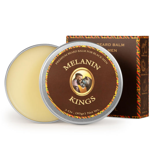Melanin Kings Bartbalsam für schwarze Männer | 85 g | Altägyptische Inhaltsstoffe | Spezialformel mit kenianischem Sandelholzduft