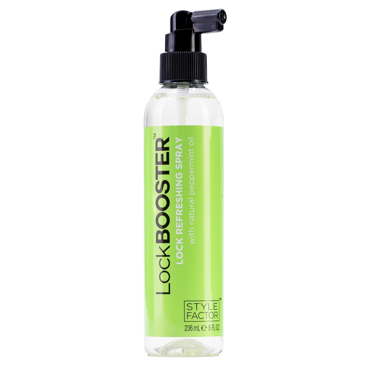 Style Factor LockBOOSTER Lock Refreshing Spray – Hydratisierender & kühlender Nebel für Zöpfe, Locs & Twists – Alkoholfreie Formel mit Pfefferminze – Erfrischt Haar & Kopfhaut 237 ml