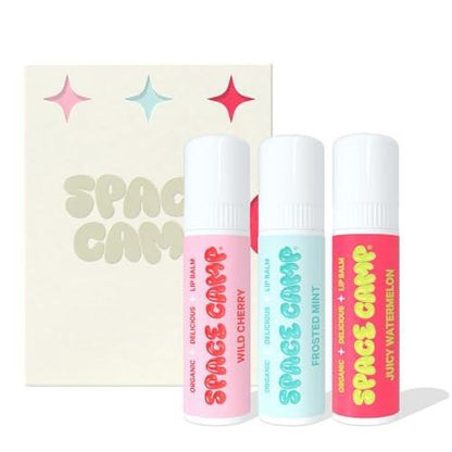 Space Camp Wellness Jumbo Lip Balm - Originals Pack mit verschiedenen Geschmacksrichtungen (Wilde Kirsche, Saftige Wassermelone und Frostige Minze) - 3er-Pack
