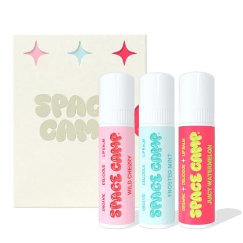 Space Camp Wellness Jumbo Lip Balm - Originals Pack mit verschiedenen Geschmacksrichtungen (Wilde Kirsche, Saftige Wassermelone und Frostige Minze) - 3er-Pack