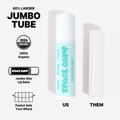 Space Camp Wellness Jumbo Lip Balm - Originals Pack mit verschiedenen Geschmacksrichtungen (Wilde Kirsche, Saftige Wassermelone und Frostige Minze) - 3er-Pack