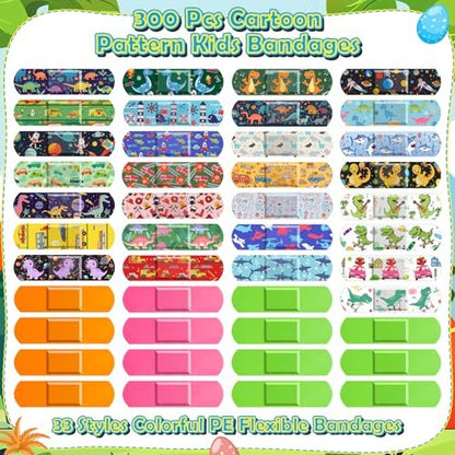 Sublaga 300 Pflaster für Kinder – 33 bunte Cartoon-Motive, wasserdicht, flexibel, für Jungen und Mädchen