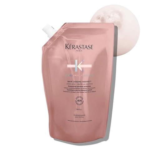 Kérastase Chroma Absolue Chroma Respect Shampoo Nachfüllbeutel – Farbschutz & Feuchtigkeit für sensibilisiertes oder geschädigtes coloriertes Haar (fein bis mittel) mit Glycerin & Hyaluronsäure, 500 ml