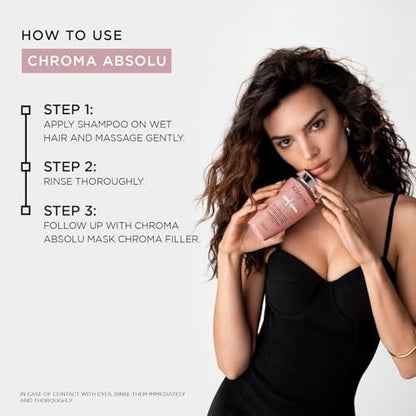 Kérastase Chroma Absolue Chroma Respect Shampoo Nachfüllbeutel – Farbschutz & Feuchtigkeit für sensibilisiertes oder geschädigtes coloriertes Haar (fein bis mittel) mit Glycerin & Hyaluronsäure, 500 ml