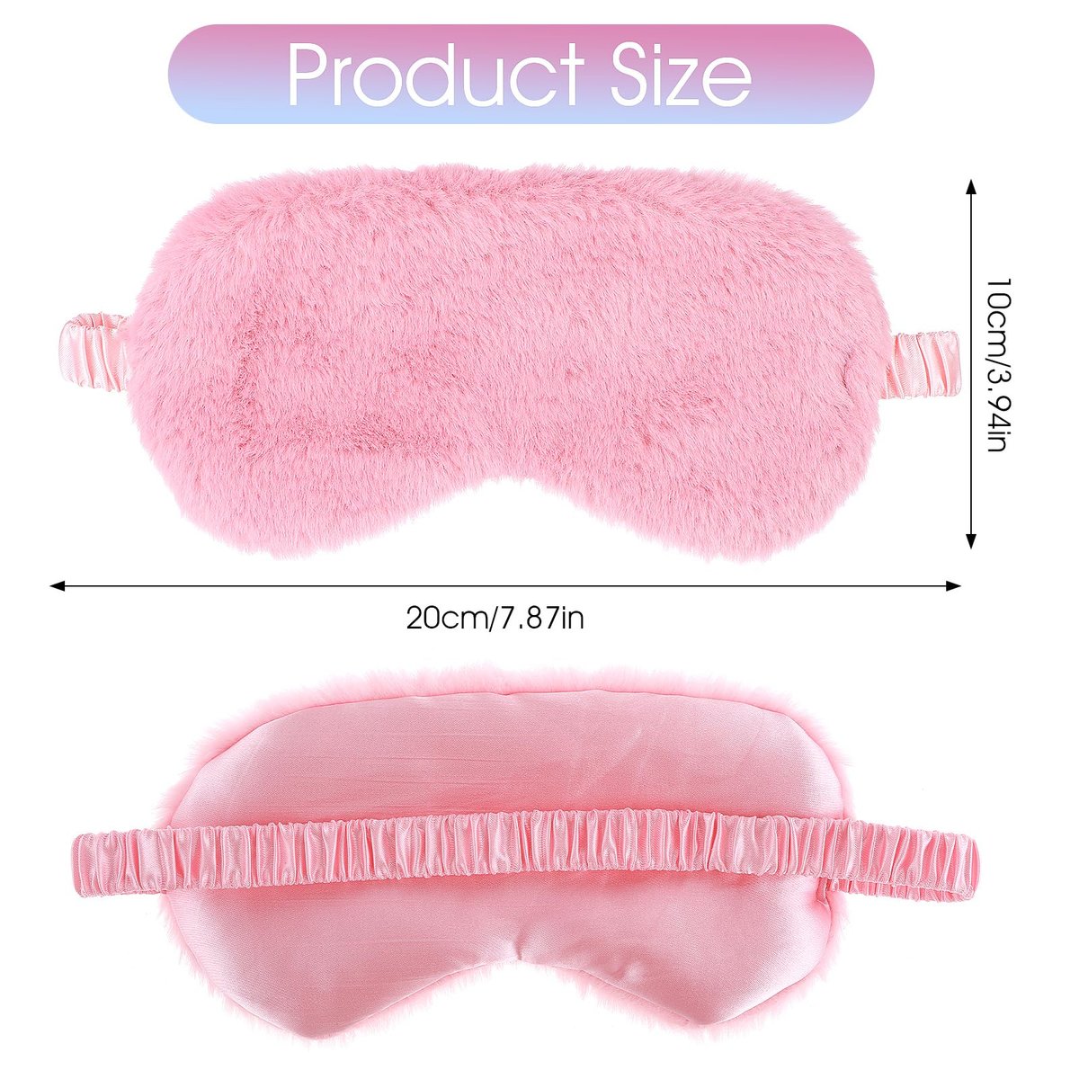 2er-Pack Plüsch Schlafmaske – Weiche Augenmaske aus kuscheligem Kunstfell für Damen und Herren (Blau & Pink)