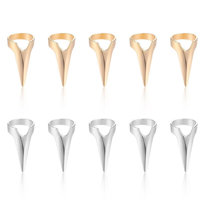 Giantree 10er Set Haartrennringe zum Flechten, Nagelabdeckung Rückenkratzer, Haarabschnittsauswahlinstrument für Haarflechtzubehör, Cosplay, Nagelkunst, Party (Gold + Silber)