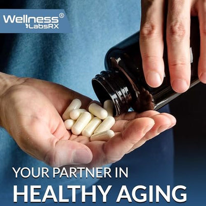 WELLNESS LABSRX Resveratrol Supplement 1000mg, 120 Kapseln (60 Tage Vorrat), Hochreines Trans-Resveratrol für gesundes Altern, Anti-Aging und Herzunterstützung - Vegan, Keto