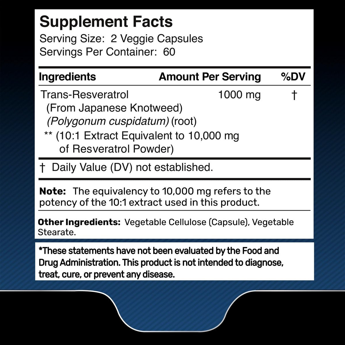 WELLNESS LABSRX Resveratrol Supplement 1000mg, 120 Kapseln (60 Tage Vorrat), Hochreines Trans-Resveratrol für gesundes Altern, Anti-Aging und Herzunterstützung - Vegan, Keto