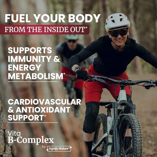 SIGNIFY NATURE VitaBComplex mit Vitamin C und E – B-Komplex Vitamine für Frauen & Männer, B-Komplex Nahrungsergänzung, VIT B1, B2, B3, B5, B6, B8, B9, B12 – Super B Softgels – 60 Stück