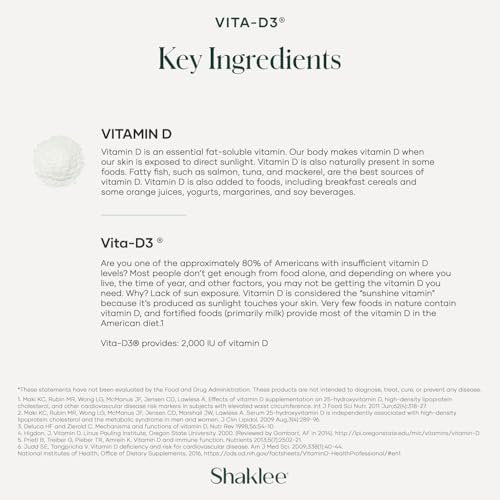 Shaklee Vita-D3® 2.000 IE – Hochdosiertes Vitamin D3 für Knochen-, Herz- und Immunsystem-Gesundheit | Fördert Kalziumaufnahme und allgemeines Wohlbefinden | 1 Tablette täglich – 90 Tabletten