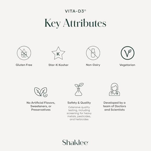 Shaklee Vita-D3® 2.000 IE – Hochdosiertes Vitamin D3 für Knochen-, Herz- und Immunsystem-Gesundheit | Fördert Kalziumaufnahme und allgemeines Wohlbefinden | 1 Tablette täglich – 90 Tabletten
