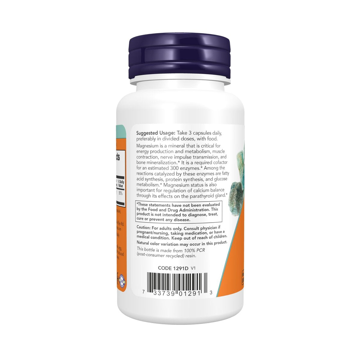Now Supplements Magnesiumcitrat – Enzyme-Funktion & Nervensystem-Unterstützung, 60 vegane Kapseln