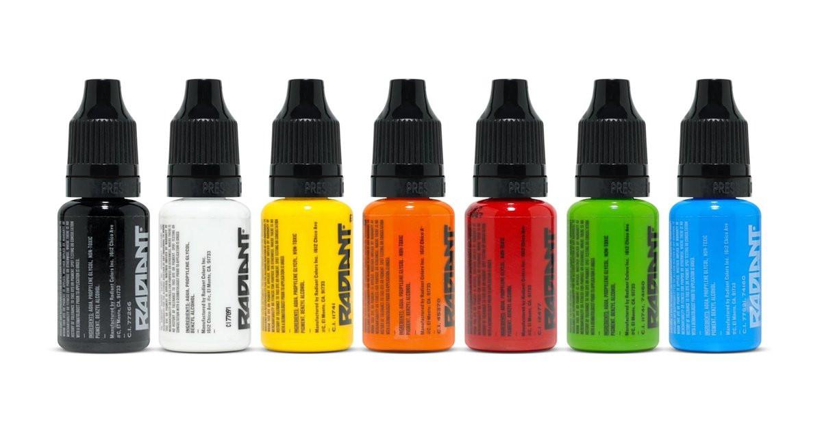Radiant Colors 1/2oz Tattoo Ink Farbset – 7 Farben für professionelle Tätowierungen
