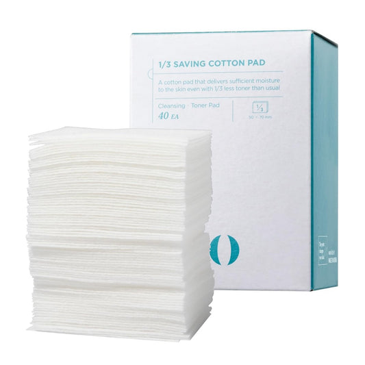 ILSO 1/3 Sparende Wattepad, dünne Schicht perfekt für DIY Toner Pad und Maske, 40 Blatt, Koreanische Hautpflege (50 x 70 mm)