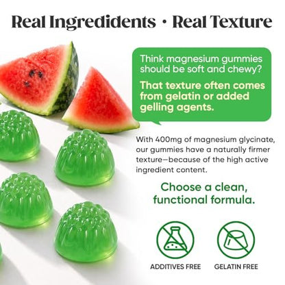 60-Tage-Vorrat Magnesiumglycinat 400mg Gummis mit Ashwagandha, L-Theanin, CoQ10, Vitamin D3 & B6, Zuckerfreie Magnesium-Gummis für Erwachsene & Kinder, Stressabbau, Schlaf & Ruhe, Vegan, Glutenfrei