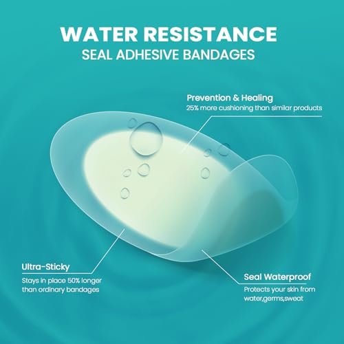 Promifun Wasserfeste Hydrokolloid-Gel-Blisterpflaster – Polster für Ferse, Fuß, Zeh & Füße – Gel-Blisterkissen zur Vorbeugung & Heilung (32 Stück, Fersenpackung)