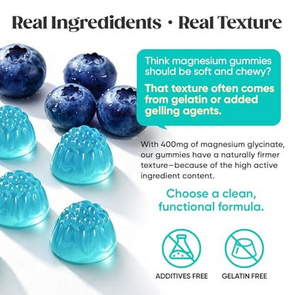 60-Tage Vorrat Magnesiumglycinat 400mg Gummis mit Ashwagandha, L-Theanin, CoQ10, Vitamin D3 & B6 – Zuckerfreie Magnesium Gummis für Erwachsene & Kinder – Stressabbau, Schlaf & Ruhe – Vegan, Glutenfrei