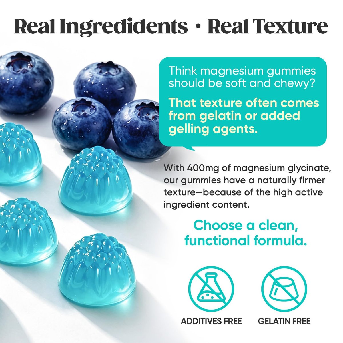 60-Tage Vorrat Magnesiumglycinat 400mg Gummis mit Ashwagandha, L-Theanin, CoQ10, Vitamin D3 & B6 – Zuckerfreie Magnesium Gummis für Erwachsene & Kinder – Stressabbau, Schlaf & Ruhe – Vegan, Glutenfrei