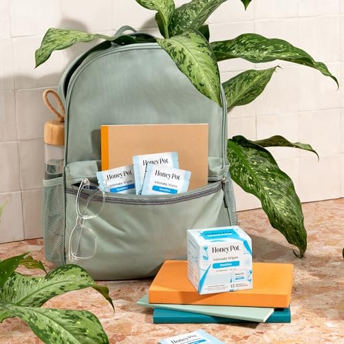 The Honey Pot Company - Feminine Wipes - Individuell verpackt - Tägliche pH-Balance, duftstoff- und sulfatfreie Tücher für Intimbereich, Körper oder Gesicht - Hygiene-Produkte - Sensitiv - 15 Stück (3er-Pack)