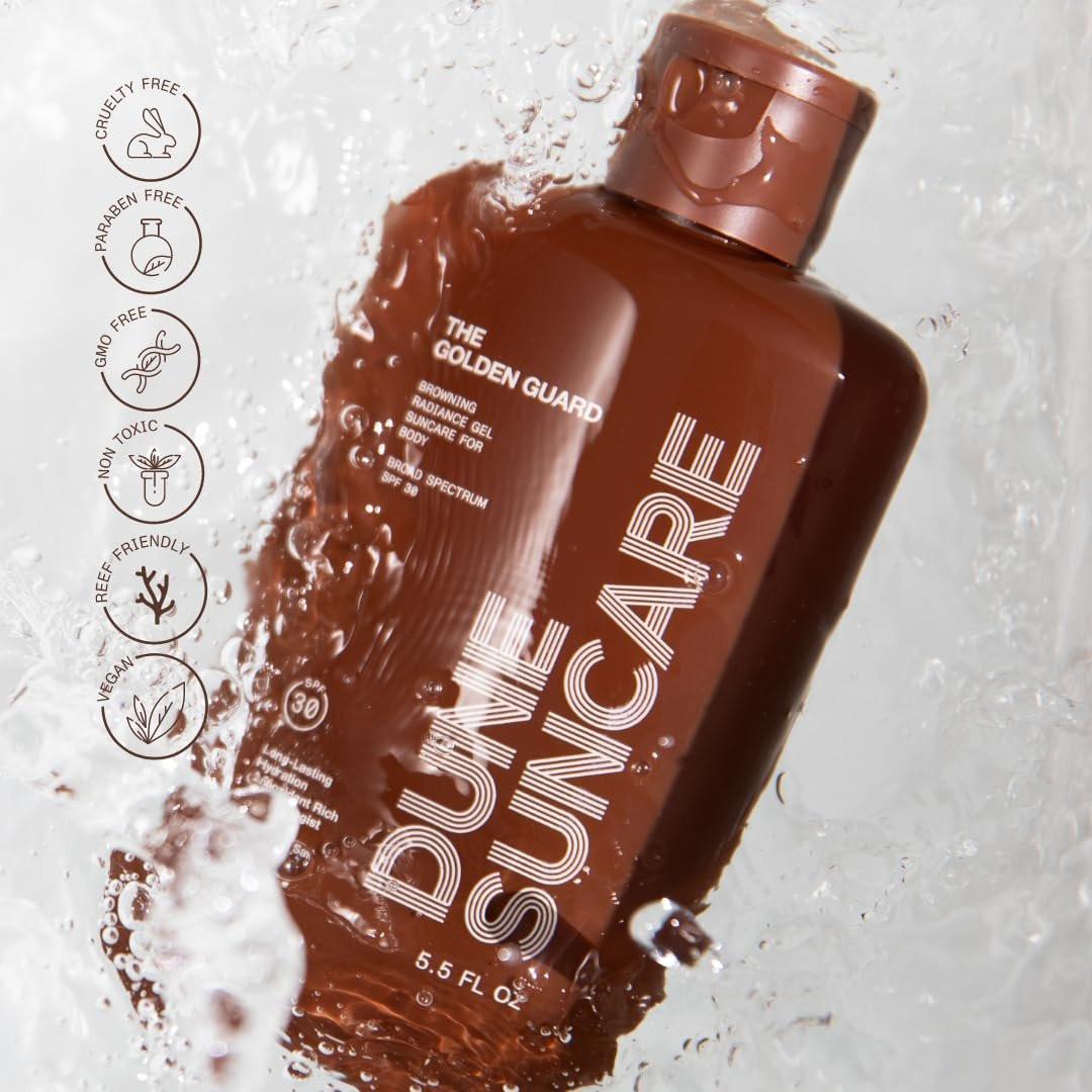 The Golden Guard Sonnencreme - Riffschonende getönte Sonnencreme für den Körper - Bräunender Breitband-SPF 30 Sonnenschutz - Sonnenbräunungslotion-Alternative, die Ihre Haut schützt, hydratisiert und pflegt 5,5 Fl Oz
