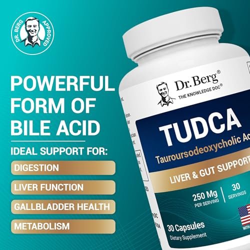 Dr. Berg TUDCA Supplement (Tauroursodeoxycholsäure) - Hochwirksame Formel für Lebergesundheit, Gallenfluss, Gallenblasenunterstützung und Verdauungsgesundheit* - 30 Kapseln
