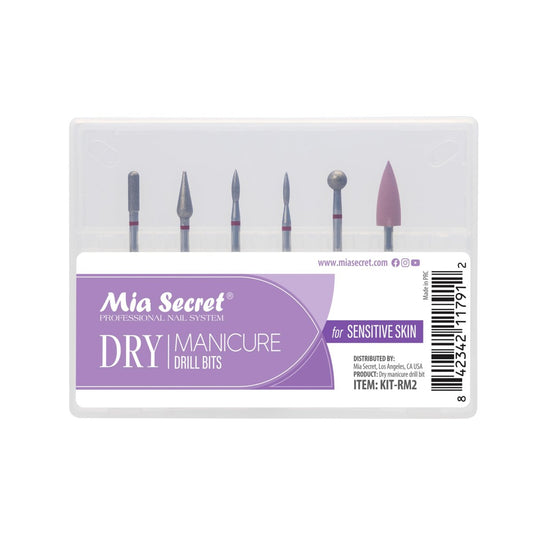 6-teiliges Trocken-Maniküre-Bohrer-Set – Mia Secret DIY-Nagelbohrer für Zuhause und Salon, für empfindliche Haut, Hergestellt in USA