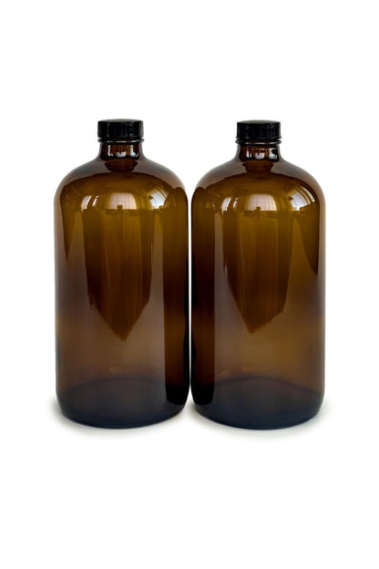 Vivaplex 2er-Pack Amber 32 oz Glasflaschen mit Deckel
