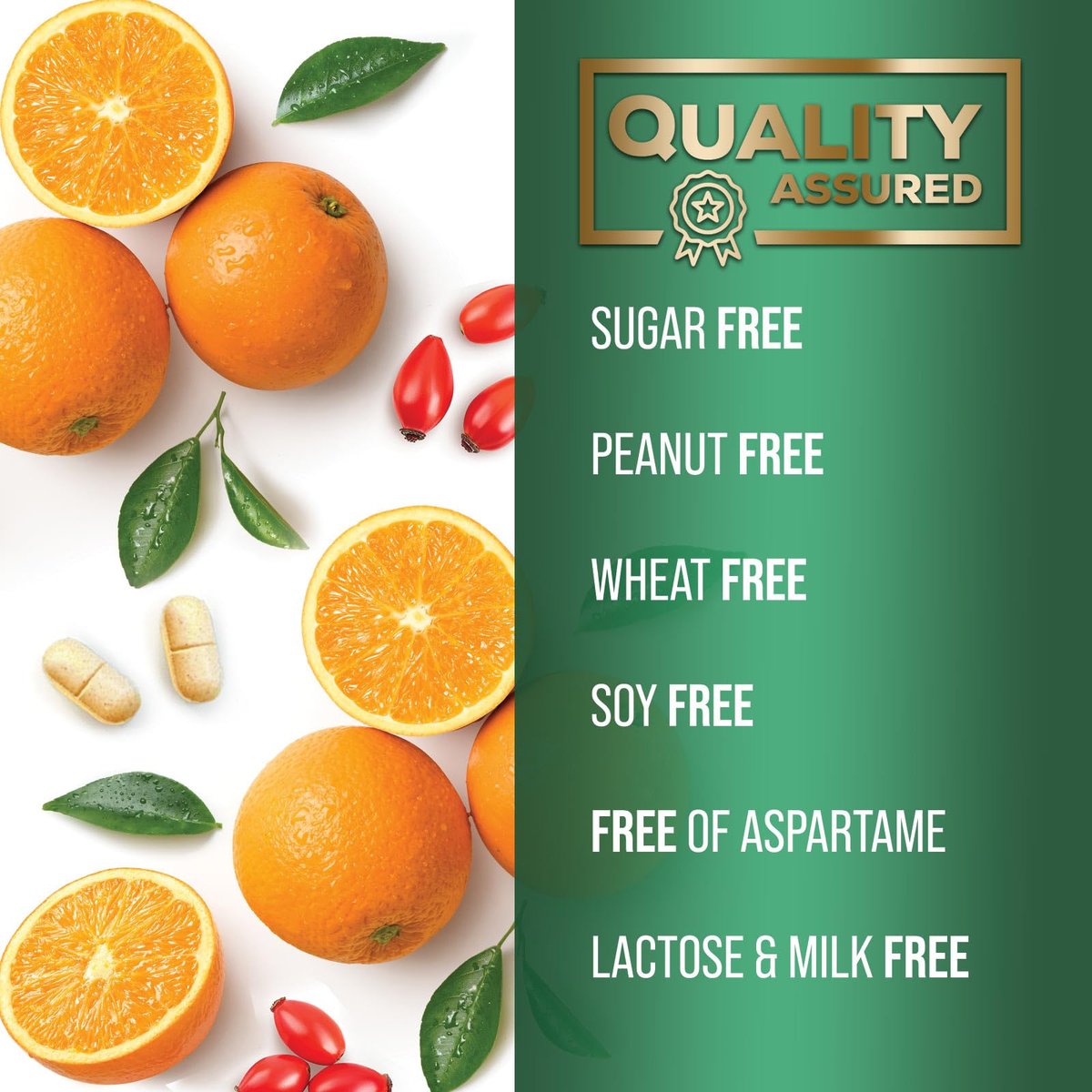 Vitamin C 1000 mg pro Portion Zuckerfrei Kautabletten – Extra starke Antioxidantien – Natürliches Immunsystem-Support mit Vitamin C & Hagebutte, leckere Orangen-Geschmack – 120 Tabletten