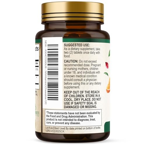 Vitamin C 1000 mg pro Portion Zuckerfrei Kautabletten – Extra starke Antioxidantien – Natürliches Immunsystem-Support mit Vitamin C & Hagebutte, leckere Orangen-Geschmack – 120 Tabletten