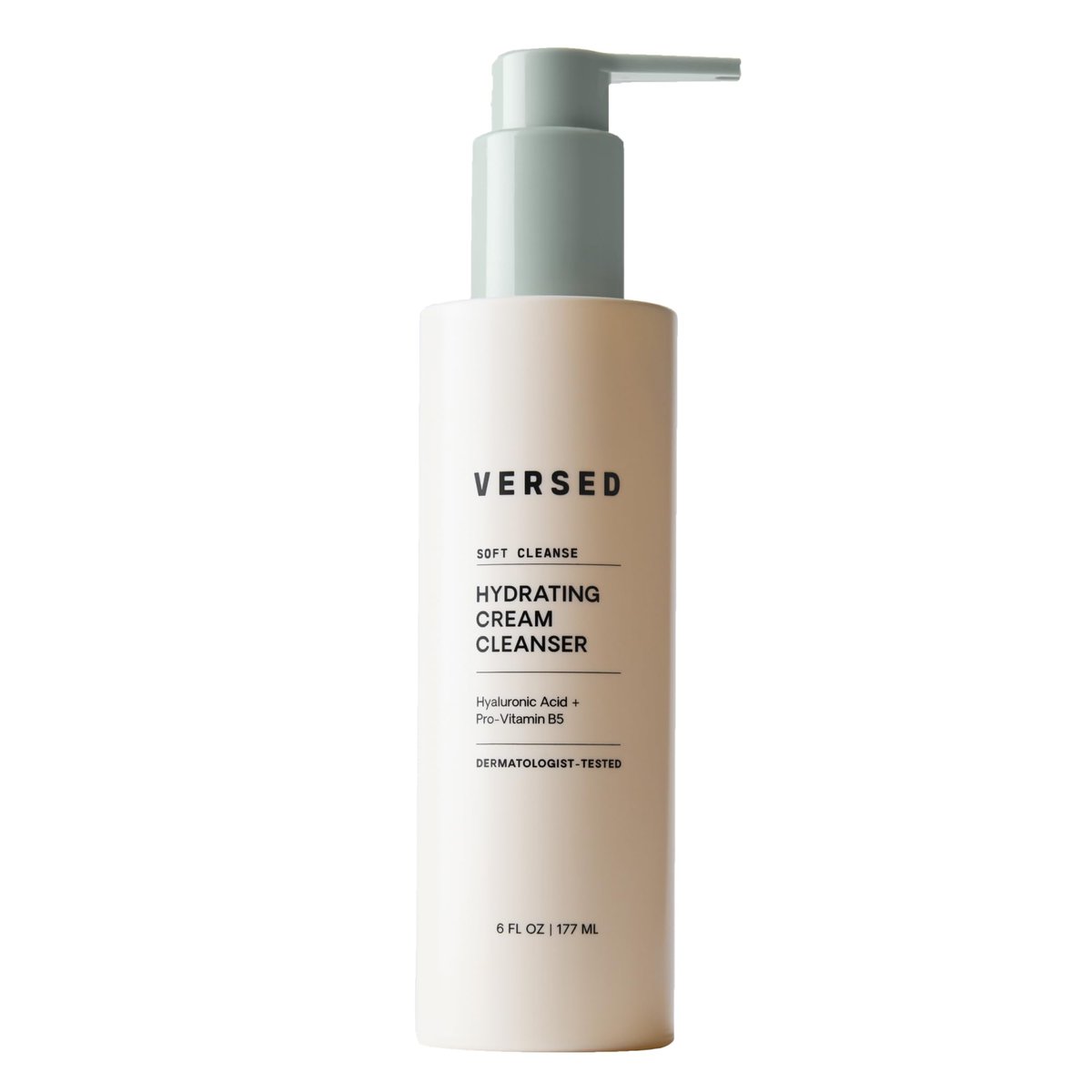 Versed Sanfte Feuchtigkeitsspendende Gesichtsreinigung - Creme-Reiniger mit Hyaluronsäure & Aloe-Blatt-Saft - Duftfreie Reinigung für trockene Haut (177 ml)