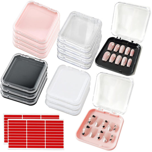 14-teilige Aufbewahrungsbox für Press-On-Nägel mit 60 Klebepads – Nageldisplay-Box für Nagelstudios und DIY-Nagelkunst