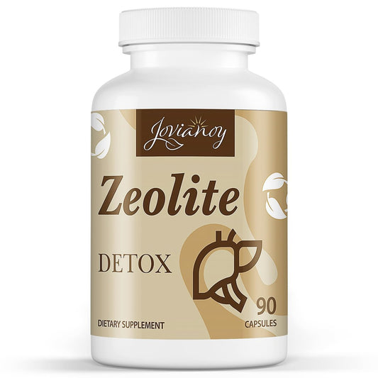 Jovianoy Zeolith Detox Kapseln, Bio Aktivkohle, Bentonit-Ton, 1-2 µm Klinoptilolith, Maximale Absorption, Darm-Leber-Detox-Reinigung für Männer und Frauen, 90 Kapseln
