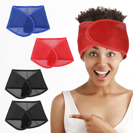 JJUNW 4 Stück Mesh Haartücher für schwarze Frauen – Mesh Make-up Stirnbänder, Schlafhaube, Spa-Stirnbänder, Gesichtsreinigung & Schlaf
