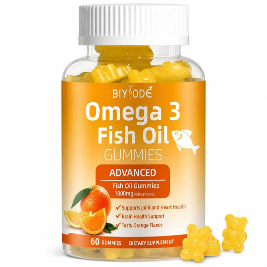 Omega-3 Fischöl Kapseln: Reine 1000mg Omega-3 Gummis für Herz, Gelenke, Augen, Gehirn & Immunsystem – 60 Gummis, 30-Tage-Vorrat