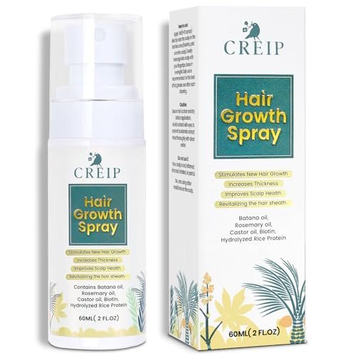 Natürliches Haarwachstumsöl-Spray: Batana-, Rizinus- und Rosmarinöl, Reiswasser und Biotin für Frauen und Männer