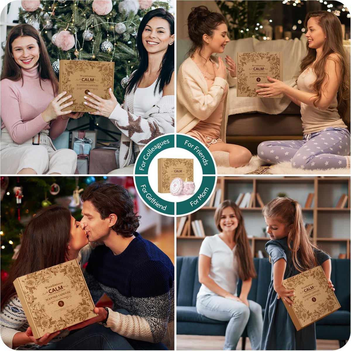 WarmEmbrace Duftkerzen Set mit 9 Stück – langanhaltende Sojawachs-Kerzen als Geschenk für Frauen zu Geburtstag oder Valentinstag