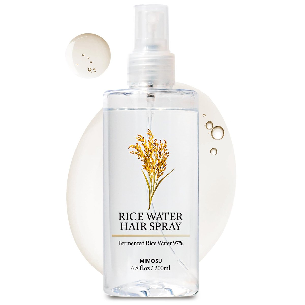 mimosu 97% Reiswasser Haarwuchsspray - Fermentiertes Reiswasser & Biotin Serum, PHA Toner, Koreanische Haarpflege Formel, 200 ml
