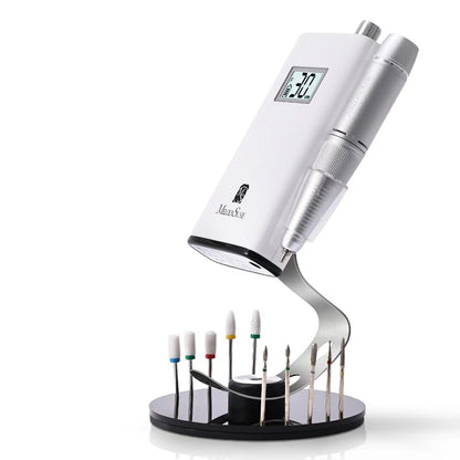MelodySusie Clip-On Nagelbohrer-Halter mit 10 Bohrerplätzen, Acrylständer für alle Clip-On elektrischen Nagelfeilen, geeignet für SC300F, SC320H, SC320F, SC320D, SC330G, SM330G, SC320C, MM400D, MB420G