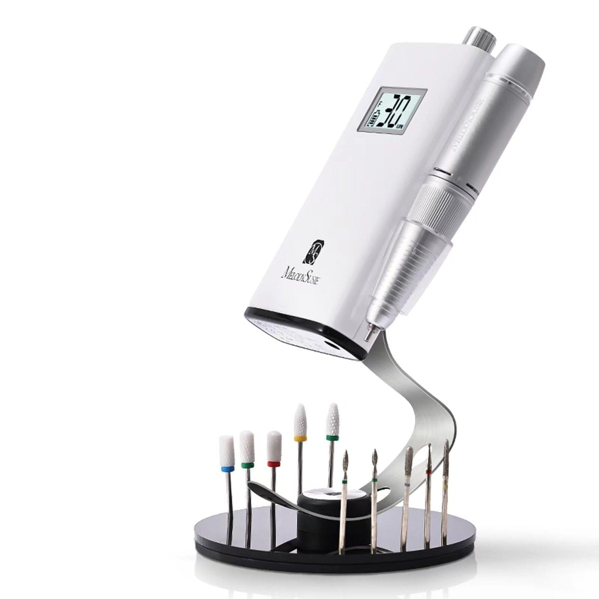 MelodySusie Clip-On Nagelbohrer-Halter mit 10 Bohrerplätzen, Acrylständer für alle Clip-On elektrischen Nagelfeilen, geeignet für SC300F, SC320H, SC320F, SC320D, SC330G, SM330G, SC320C, MM400D, MB420G