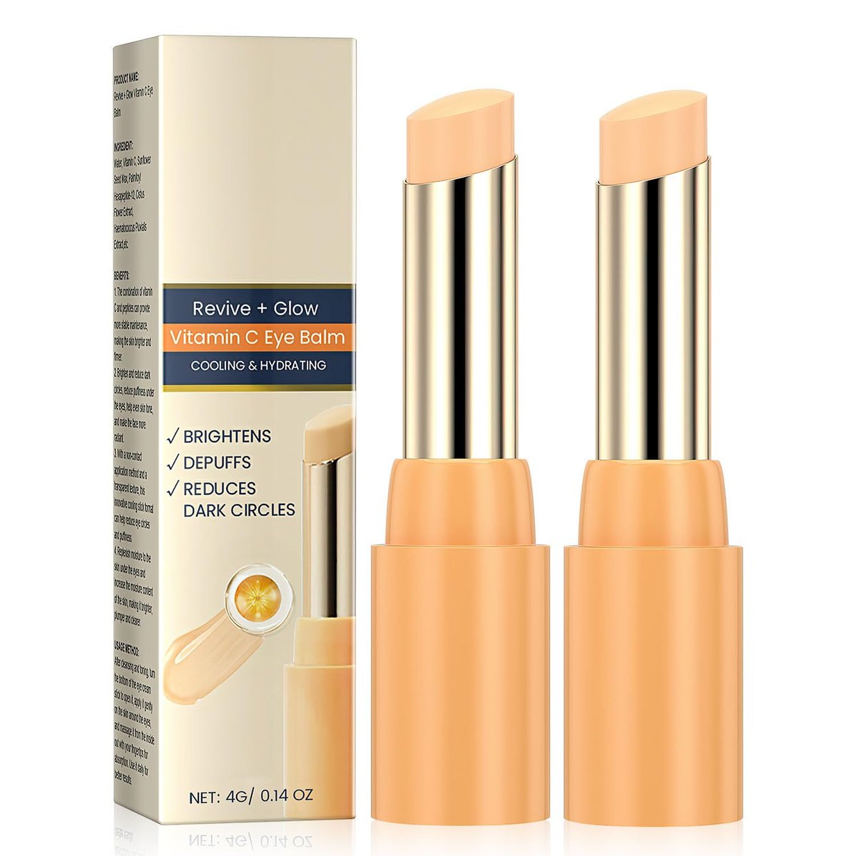 Tbexem Revive Glow Vitamin C Augencreme – Hydratisierende Augenpflege gegen dunkle Augenringe und Schwellungen (2er-Pack)