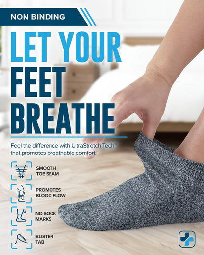Doctor's Select Viskose-Bambus-Angoradiabetikersocken für Damen und Herren - 6 Paar | Bambusviskose-Socken Damen | Herren Diabetikersocken | Neuropathie-Socken für Damen | Schwarz, Weiß, Beige, Aqua, Blau, Marineblau