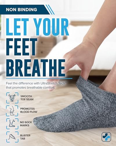 Doctor's Select Viskose-Bambus-Angoradiabetikersocken für Damen und Herren - 6 Paar | Bambusviskose-Socken Damen | Herren Diabetikersocken | Neuropathie-Socken für Damen | Schwarz, Weiß, Beige, Aqua, Blau, Marineblau
