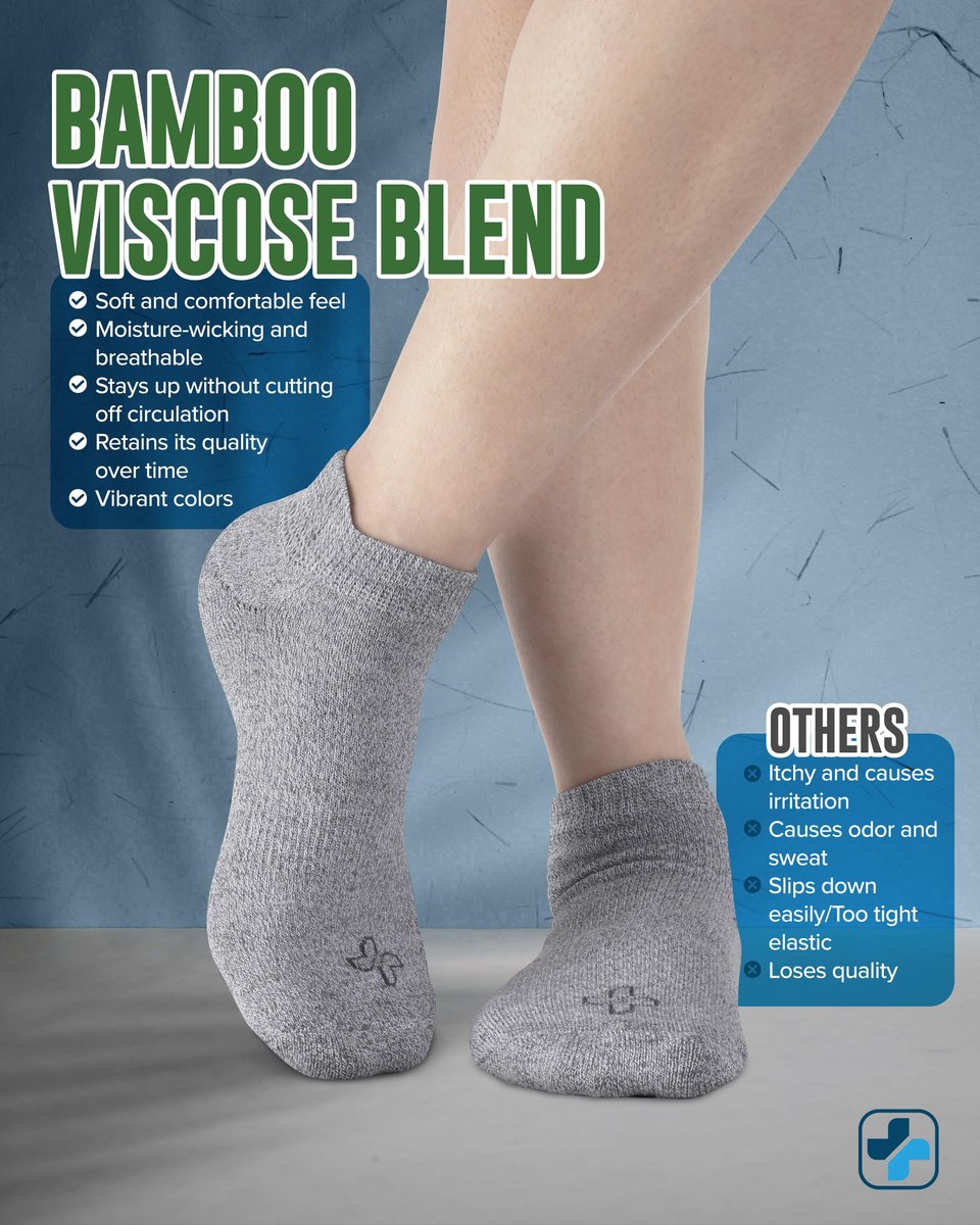 Doctor's Select Viskose-Bambus-Knöchel-Diabetikersocken für Damen und Herren – 6 Paar | Größen 9-12 und 13-15 | Schwarz, Weiß, Grau